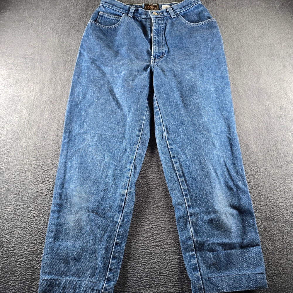 Vintage Bonjour International High Waisted Straight Leg Jeans Blue Denim Size 12